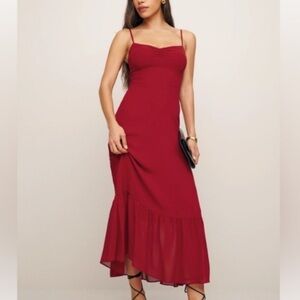 Reformation Emersyn Red Midi Dress